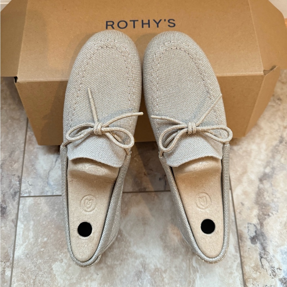 Rothy's Tan Slip-On Loafers with Knit Texture